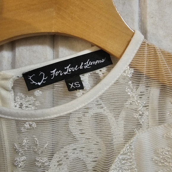 For Love & Lemons Lulu Lace Mini Dress in White Size XS - Picture 2 of 3